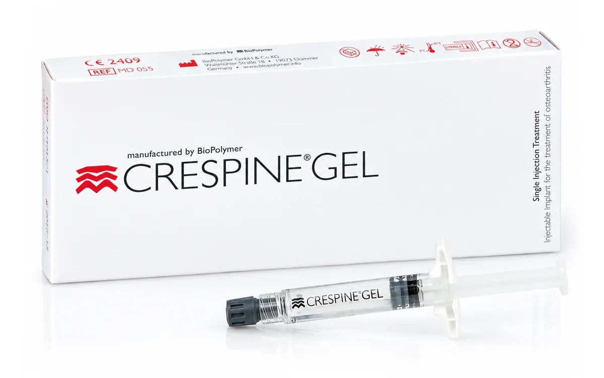 Faltschachtel und Fertigspritze Crespine Gel